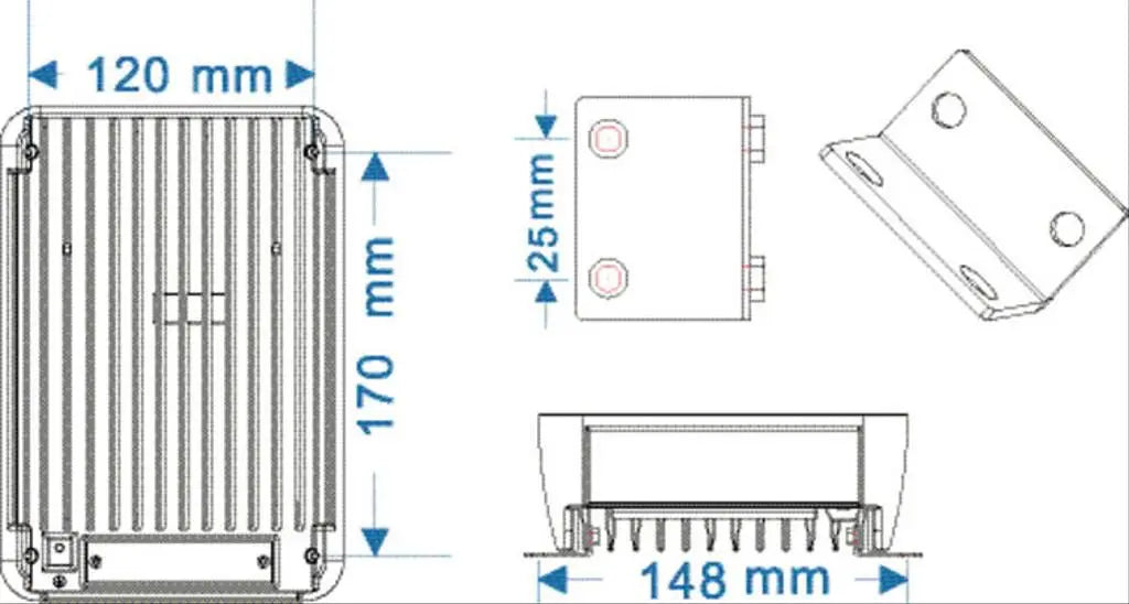 Nordmax - Solcellsregulator MPPT 12/24 v , 20A inbyggd bluetooth (NMSC20)