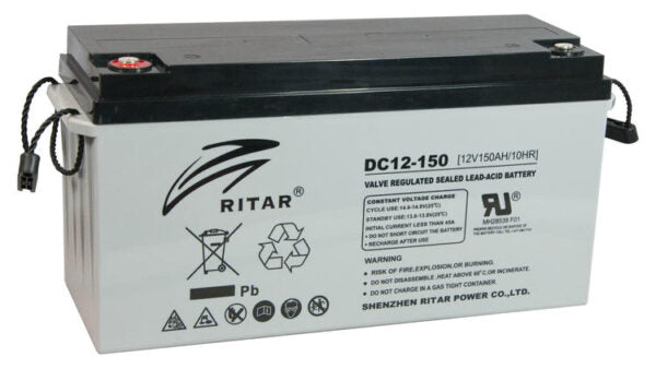 Ritar - 12V 150Ah Deep cycle AGM-batteri (DC12-150) Solproffset